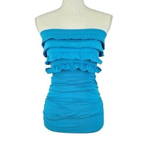 Women’s Ruffle Bandeau Top Strapless Stretch One Size